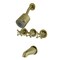 Kingston Brass KBX8133BX Three-Handle Tub and Shower Faucet, Antique Brass KBX8133BX - alternate 1